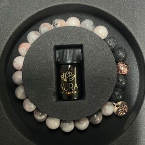 Lava rock aromatherapy pink bracelet